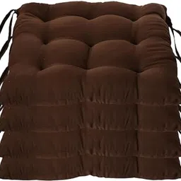 livspacey Microfibre Chair Pad Pack of 4 Solid Soft Square Seat Chair Pad for Home, Office & Car | 40x40 cm-picture-12