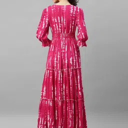 gargi impex Printed Crepe Stitched Straight Gown image 2