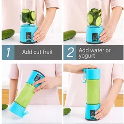 go blend one MINI New And Trandy Travel Juice Mixer Bottle for Fruits & Shakes | Pink Color Mixer Juicer Jar image 2