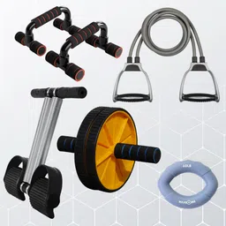 manogyam Double Toning Tube,Tummy Trimmer ,Pushup bar And Ab roller,Palm Stretcher Fitness Accessory Kit Kit-picture-11