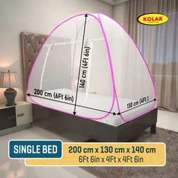kolar Polyester Adults Washable Single Bed Mosquito Net image 2
