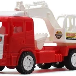 neoinsta shopping Friction Powered Plastic jcb construction engineering truck Red and White toy-picture-12