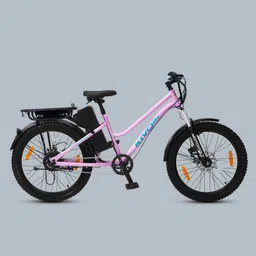 KIVO 24 Lite Lilac Electric Bicycle with Extended Carrier 24 inches Single Speed Lithium-ion (Li-ion) Electric Cycle-image-94