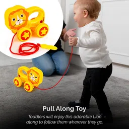 joyhub Teddy Roly Poly, Shape Sorter Ball, Car Stacking Ring, Lion Pull Along Toy Rattle image 2