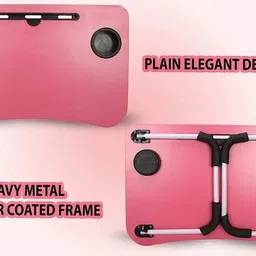 alliance Multipurpose Foldable with Cup Holder, Study , Bed Wood Portable Laptop Table image 2