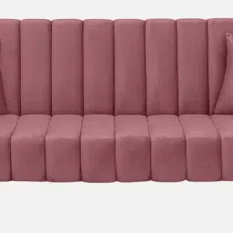 arra Nikko Velvet 3 Seater Sofa In Dark Pink Colour image 3