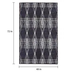 status Black Polyester Geometrical 4 x 6 Feet Machine Made Carpet image 4