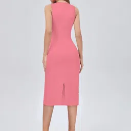 toochki Women Bodycon Pink Midi/Calf Length Dress image 2