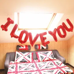 bashnsplash Solid I Love You Foil Balloon Valentines Day Decoration red (PACK OF 1) Letter Balloon image 3