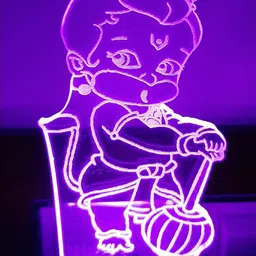 feelon Hanuman Acrylic 3D Illusion RGB 7 Colour Changing LED Plug and Play Night Lamp image 1