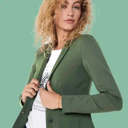 rocksy Women Solid Single Breasted Casual Blazer image 3