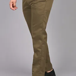 streetvibes Men Regular Fit Brown Cotton Blend Trousers image 3