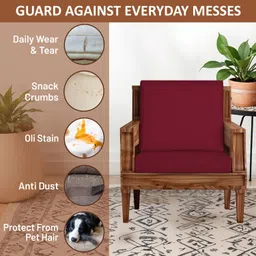 lazi Polycotton Plain 3+1+1 Seater Sofa Cover image 4