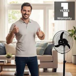 vinerov Cyclone 16" HS | Farrata Fan | Stand Fan | 2000+ RPM | Heavy Metal Stand with 1 Year Warranty Ultra High Speed 400 mm Pedestal Fan image 4