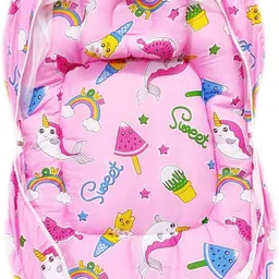 sakib Baby Mosquito Pink Net with Soft Pillow Cotton Washable Infants Mosquito Net image 5