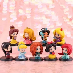 rvm toys Set of 9 Cute Princess Action Figure Set Cake Topper Decoration Fairy Princess image 2