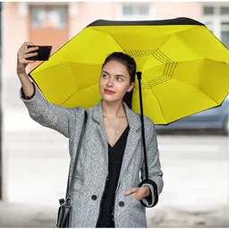 uk enterprise Double Layer Automatic Inverted Reversible No Drip Umbrella with C Shape Handle Umbrella image 5