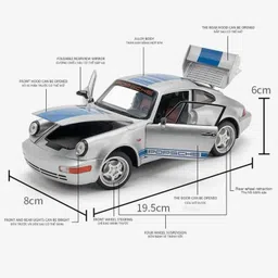 countrylink Porsche Diecast Car 1:24 Scale Pull Back Toy with Lights, Sound & Openable Doors image 2