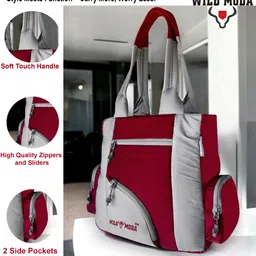 wildmoda Women Maroon, Grey Shoulder Bag - Extra Spacious image 2