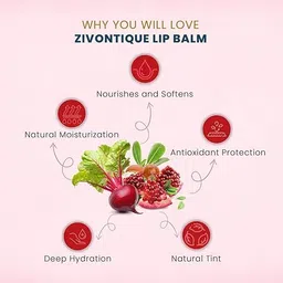 Zivontique Lip Balm with Pomegranate, Beetroots image 4
