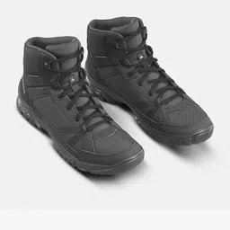 Quechua By Decathlon Men Black Mid Ankle Support Hiking Shoes-image-23