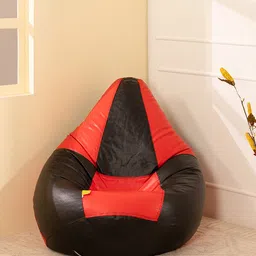 THREADVIBE LIVING Red & Black Double Shaded Teardrop Bean Bag With Bean-picture-19