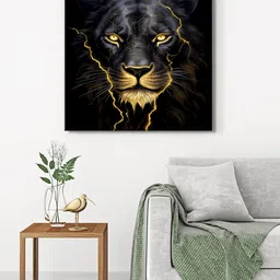 999Store Black & Gold-Toned Birds and Animals Canvas Painting Wall Art-image-53