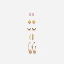 ToniQ Set of 25 Contemporary Gold-Plated Studs & Drop Earrings image 5