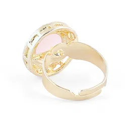 Zaveri Pearls Gold-Plated Kundan-Studded Necklace With Maangtika & Ring image 2