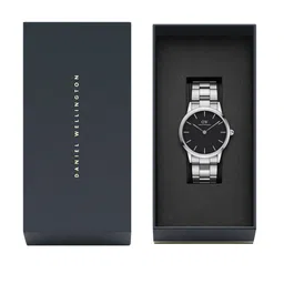 Daniel Wellington Iconic Link Unisex 36mm Silver Dial Black Watch DW00100204-image-23
