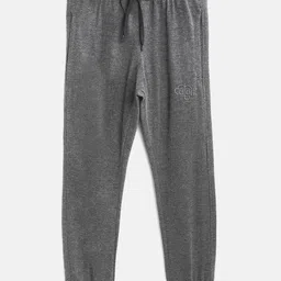 CHIMPRALA Kids Charcoal Grey Solid Cotton Antimicrobial Joggers-picture-42