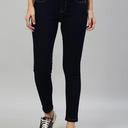 Roadster Women Blue Solid Skinny Fit Mid Rise Denim Jeggings image 1