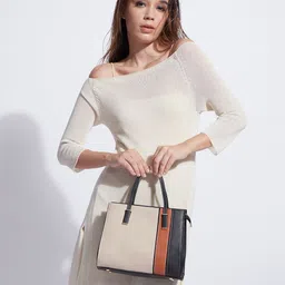 HAUTE SAUCE Women Colourblocked Structured Handheld Bag-image-51