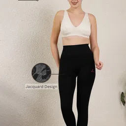 House Of Zelena Printed Ankle Length Jacquard Maternity Leggings image 4