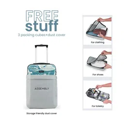 Assembly Green Set Of 2 Hard-sided Printed Cabin & Medium Trolley Bags 40 & 60 Liters image 5