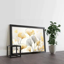 random Leafy Floral Wall Painting image 5