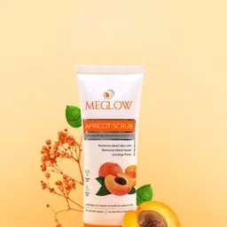 MEGLOW Set Of 4 Apricot Scrub- 70 g- Brightening Cream- 50 g- Face Wash- 70 g & Lip Shine image 3