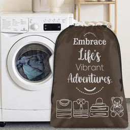 Aura Grey & Brown 4 Pieces Printed Reusable Cloth Storage Bag Organisers image 3