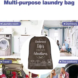 Aura Grey & Brown 4 Pieces Printed Reusable Cloth Storage Bag Organisers image 5