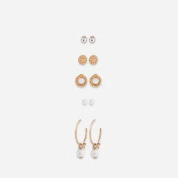 ToniQ Set of 25 Contemporary Gold-Plated Studs & Drop Earrings image 4