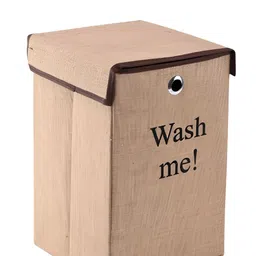 Kuber Industries 2-Pcs Brown Printed Laundry Basket With Ring- 75 L image 4