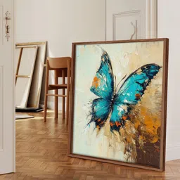 art street 23 Inches Butterfly Canvas Framed Wall Art Printed Pinting image 1