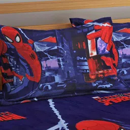 FABINALIV Blue & Red Cartoon Characters 300 TC King Bedsheet with 2 Pillow Covers image 3