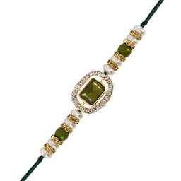 I Jewels Set Of 3 Thread Rakhi With Roli Chawal & Greeting Card image 3