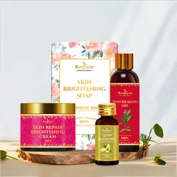 Roopayur Pigmentation Care Combo, 4 Piece(s)/Pack Skin Repair Brightening Cream + Skin Brightening Soap + Glow Boosting Serum + Skin Healing Gel-image-1