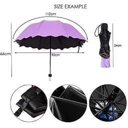 doeasy Fancy Magic Umbrella Changing Secret Blossoms Occur with Water Magic Print 3 Fold Umbrella for Women Men & Children Umbrella Flower Print Sun and Rain (RANDOM COLOR) image 5