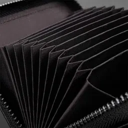 vogard Unisex Genuine Leather Wallet with Zipper | RFID Blocking Card Holder Zipper Wallet (POP51-Brown) image 4