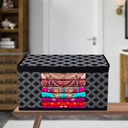 Kuber Industries Black & Grey 9 Pieces Printed Storage Bag Organiser image 2