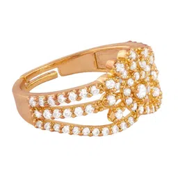 AMI Gold-Plated CZ-Studded Finger Ring image 2