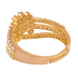 AMI Gold-Plated CZ-Studded Finger Ring image 3